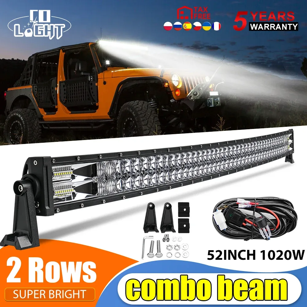 Barre lumineuse LED double rangée noire