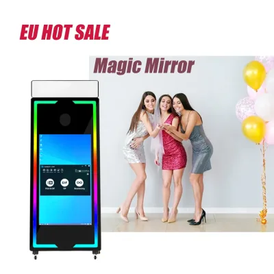 Cabine photo miroir tactile sur roulettes