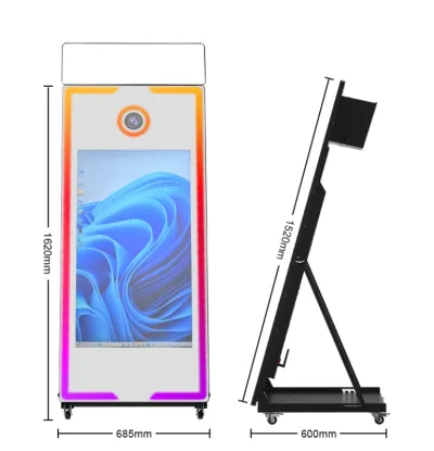 Cabine photo miroir tactile sur roulettes – image 3
