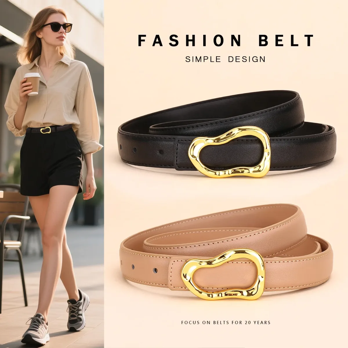 Ceinture femme en cuir véritable