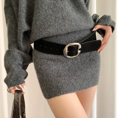 Ceinture large marron pour femme – image 3