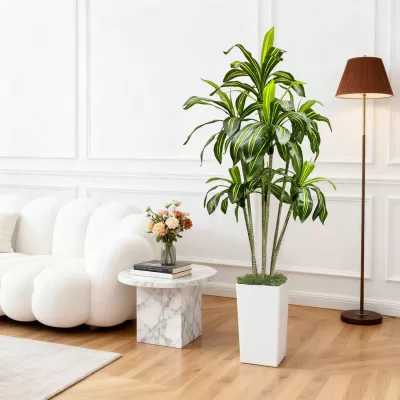 Dracaena artificiel vert en plastique