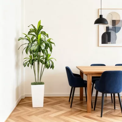 Dracaena artificiel vert en plastique – image 2
