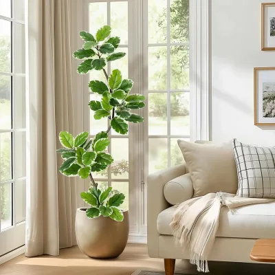 Figuier artificiel et jardinière sphérique