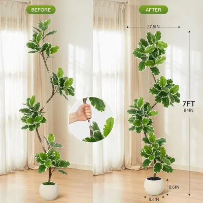 Figuier artificiel et jardinière sphérique – image 2