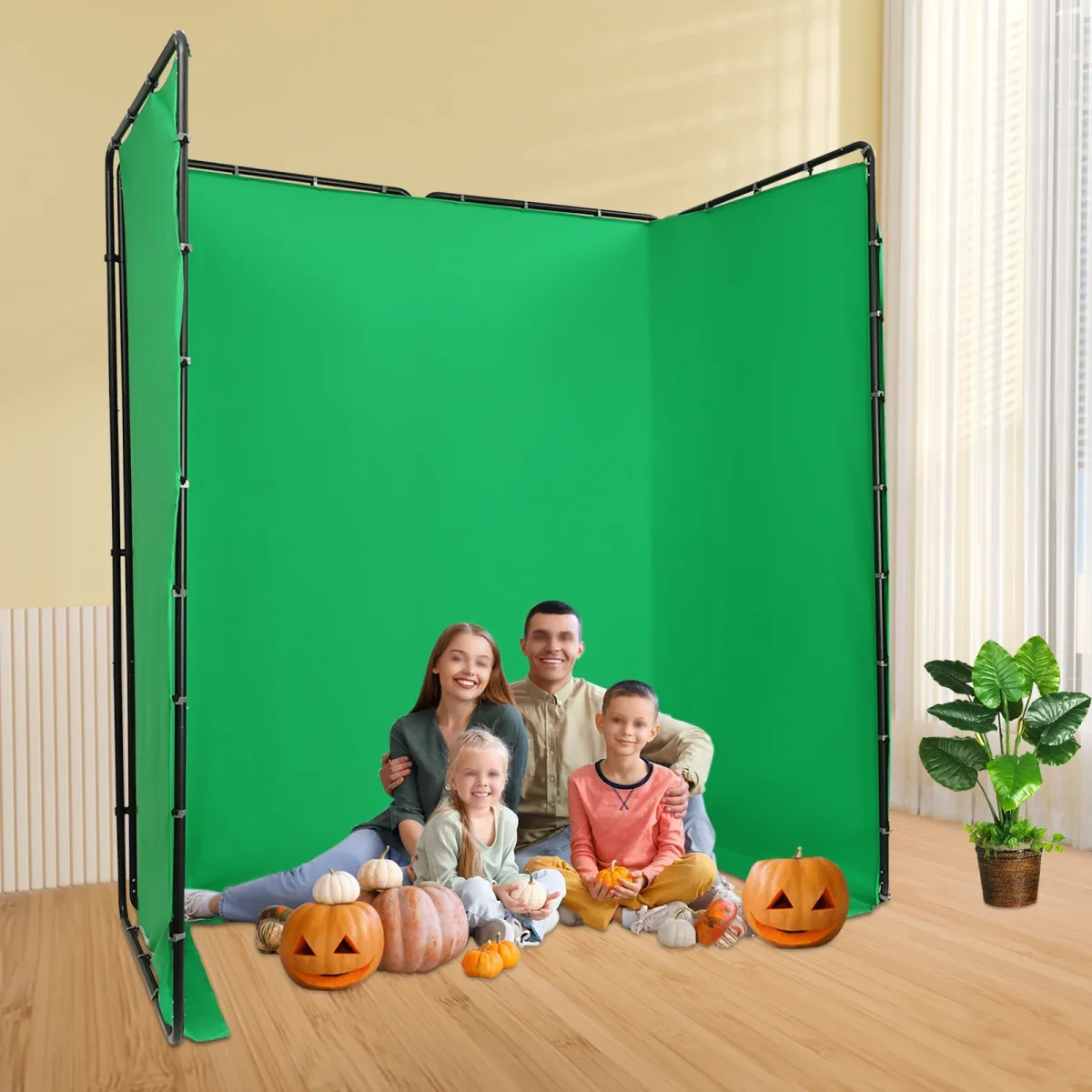 Fond vert photo en polyester avec support