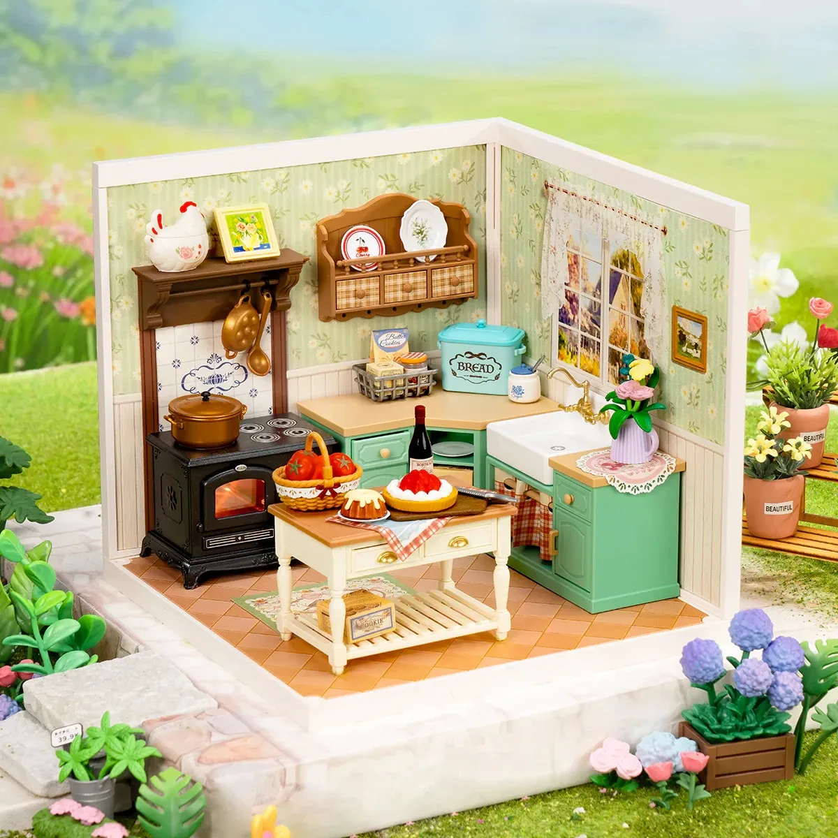 Kit de cuisine miniature de ferme à monter