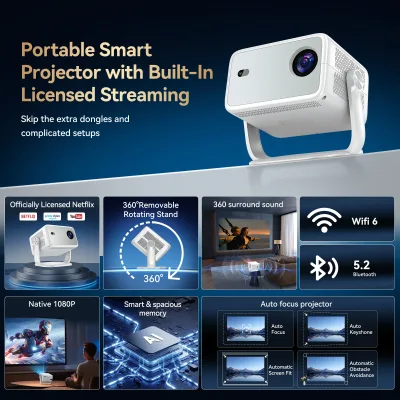Mini vidéoprojecteur LED blanc 1400 lumens – image 2