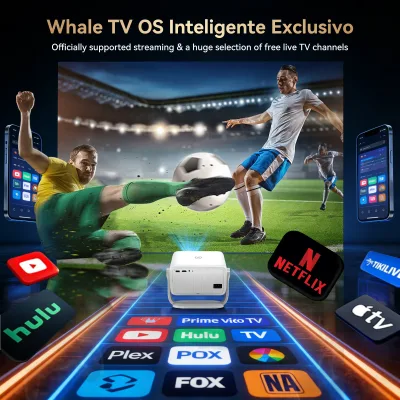 Mini vidéoprojecteur LED blanc 1400 lumens – image 3