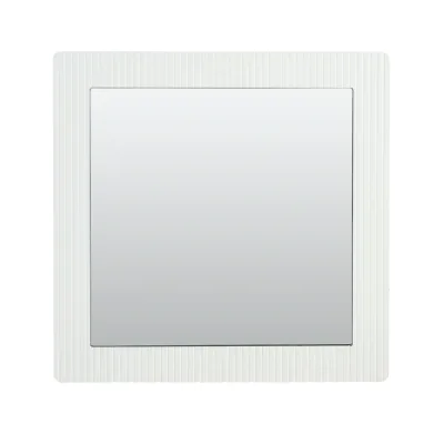 Miroir mural carré 80 × 80 cm, cadre blanc – image 2