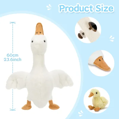 Peluche oie avec bébés et œufs, 60 cm – image 3