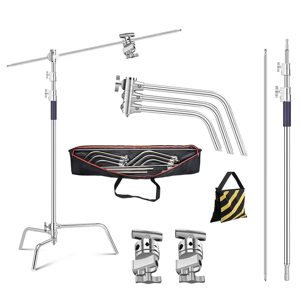 Pied C en acier inoxydable, hauteur 260 cm