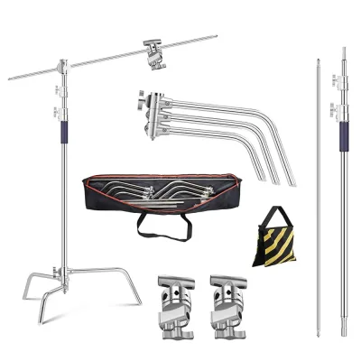 Pied C en acier inoxydable, hauteur 260 cm