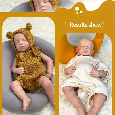 Poupée reborn en silicone, yeux fermés – image 2