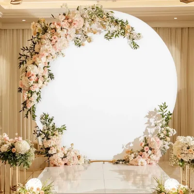 Toile de fond en arc rond, 200 cm, unie – image 2